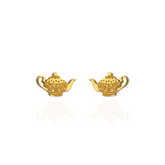Tea Pot Stud Earring 18K Gold Plated